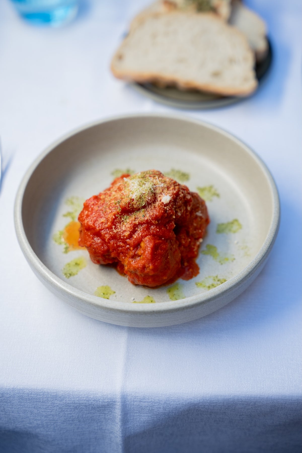 A starter with bread at Bottega Comacini