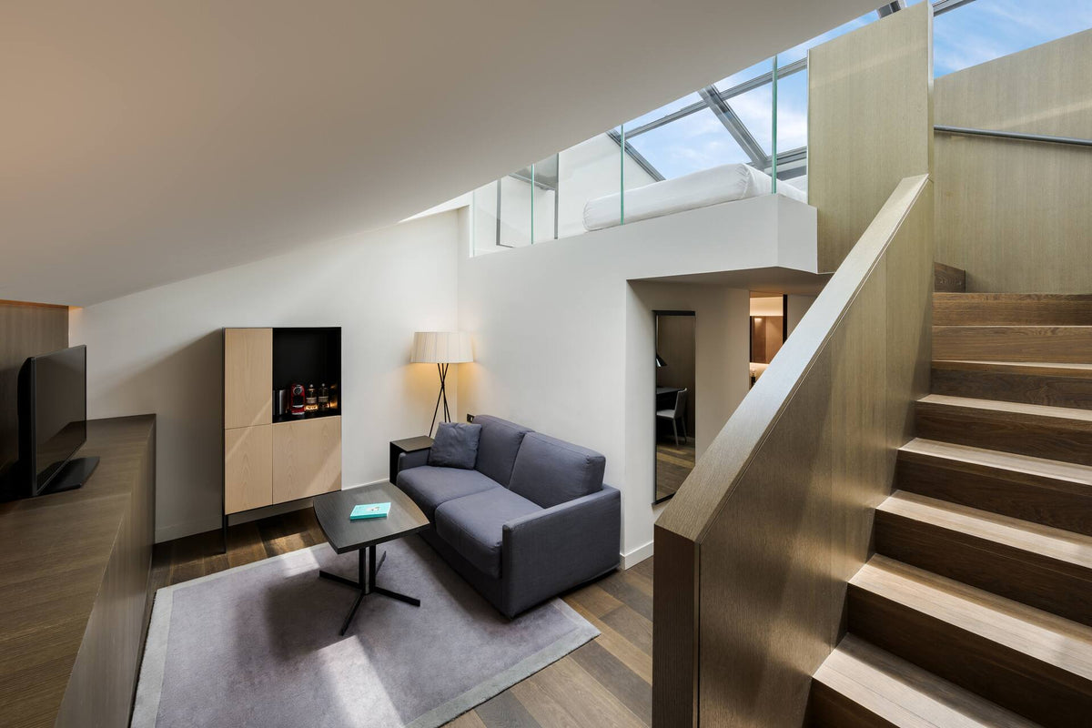 A split-level suite at Hilton Lake Como