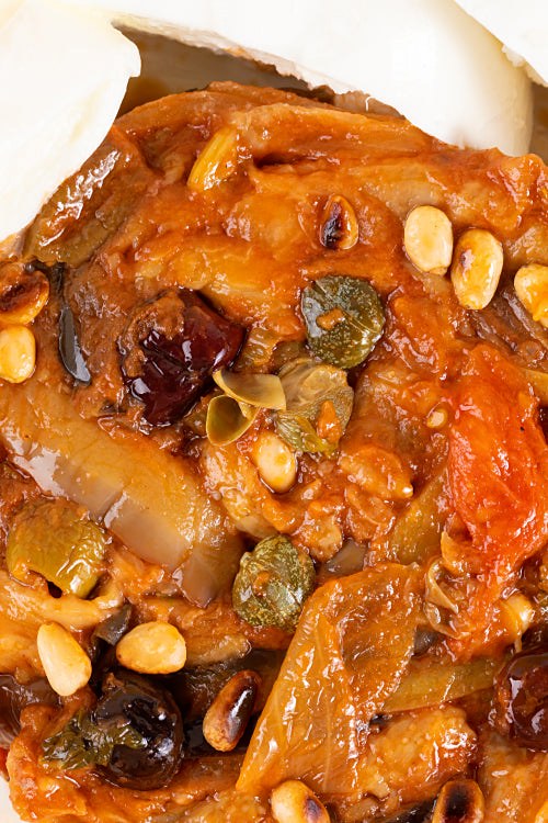 Bufala and caponata antipasto at Dongiò