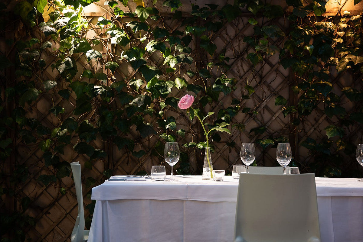 A table in the garden at La Brisa