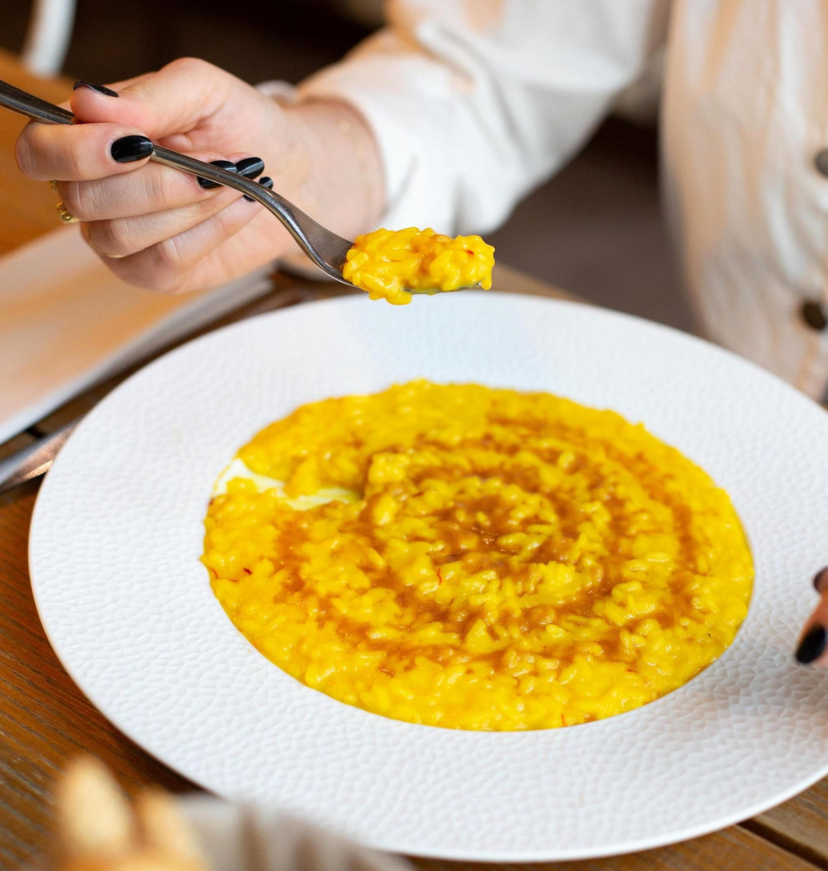 Saffron risotto at Osteria Brunello