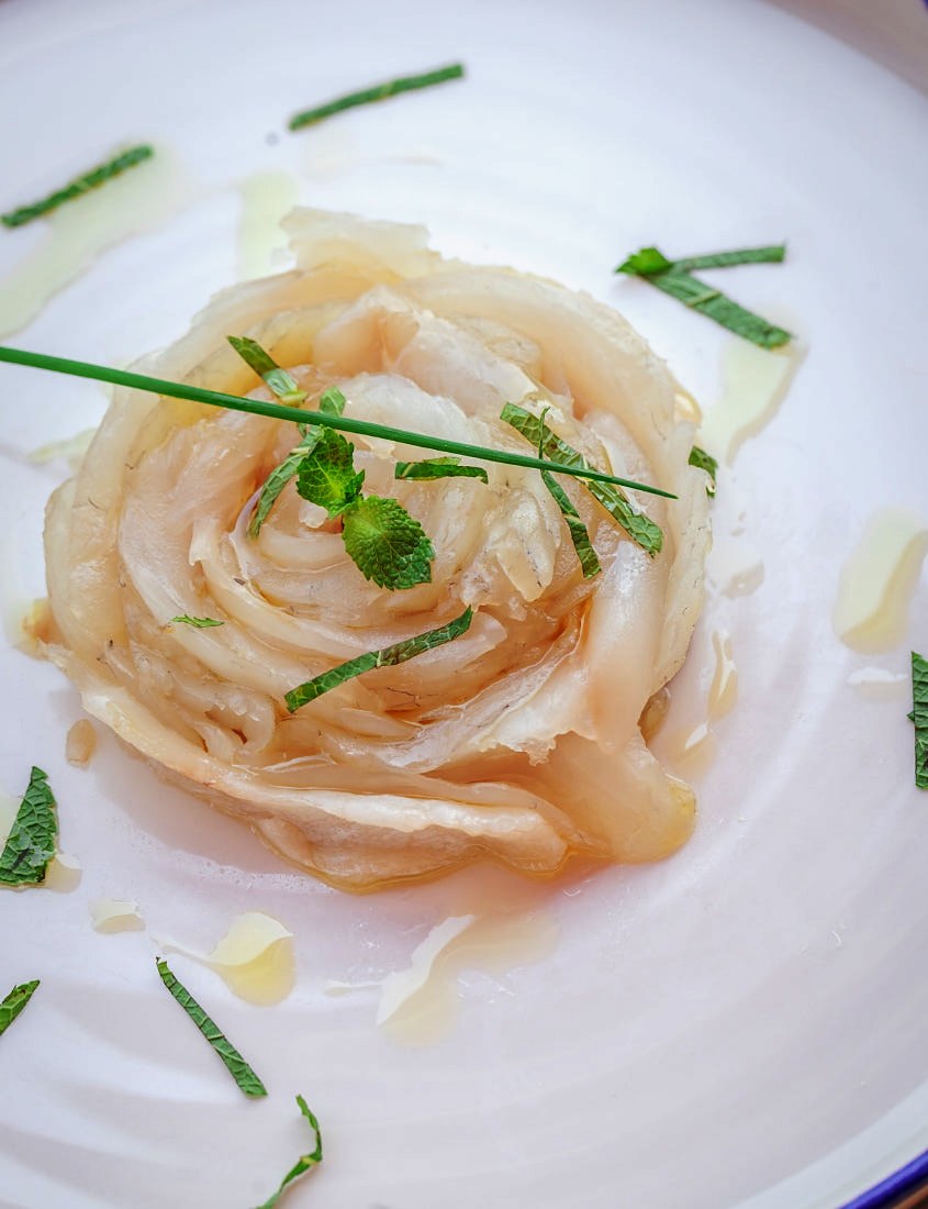 A raw-fish dish at Osteria di Brera