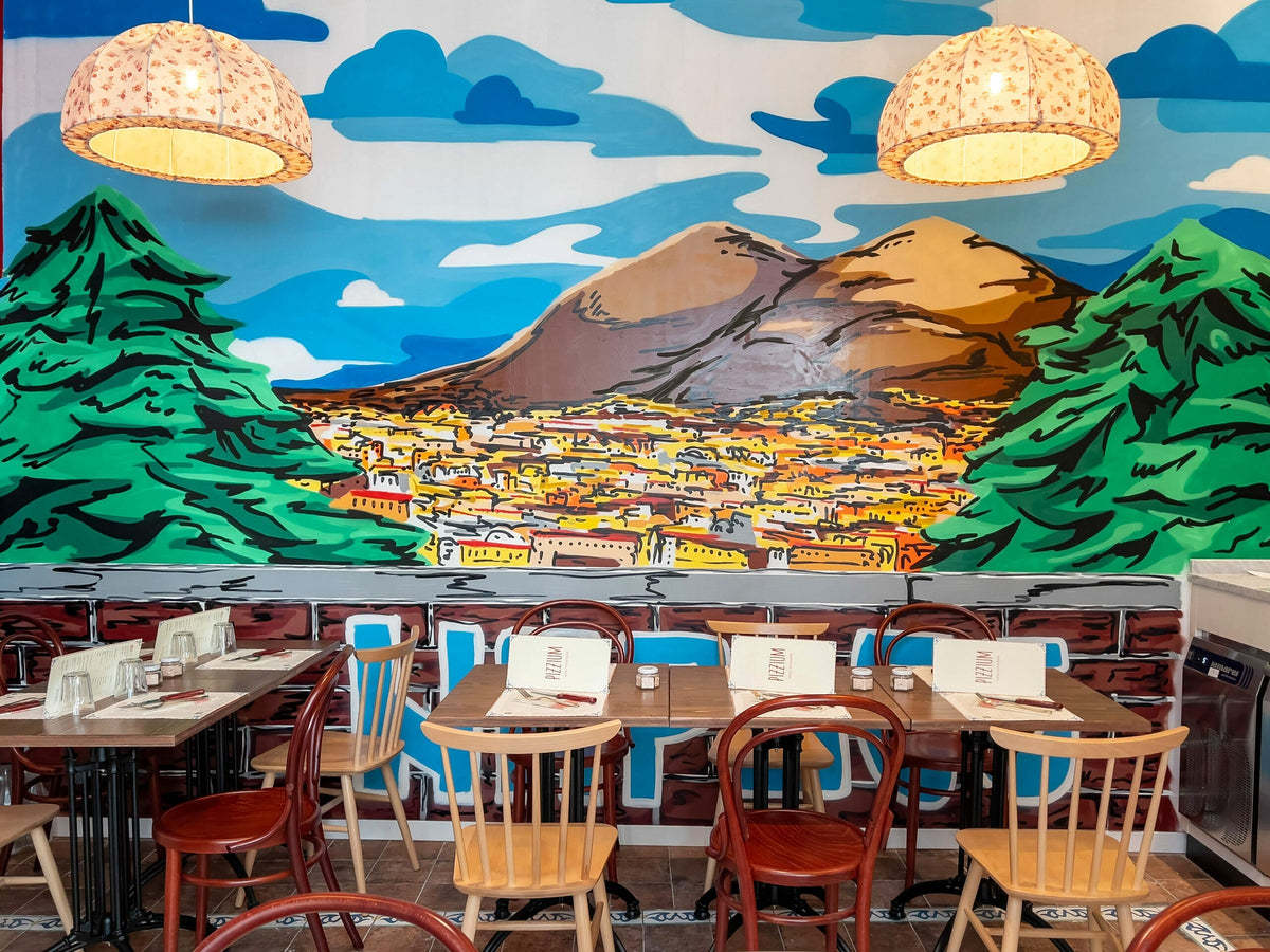The dining room at Pizzium in Via Arco