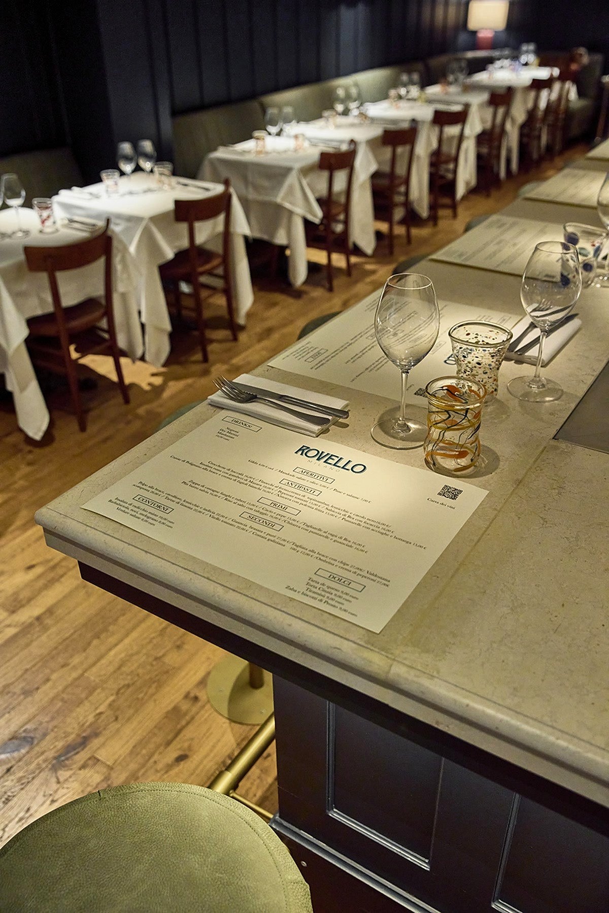 The counter at Ristorante Rovello