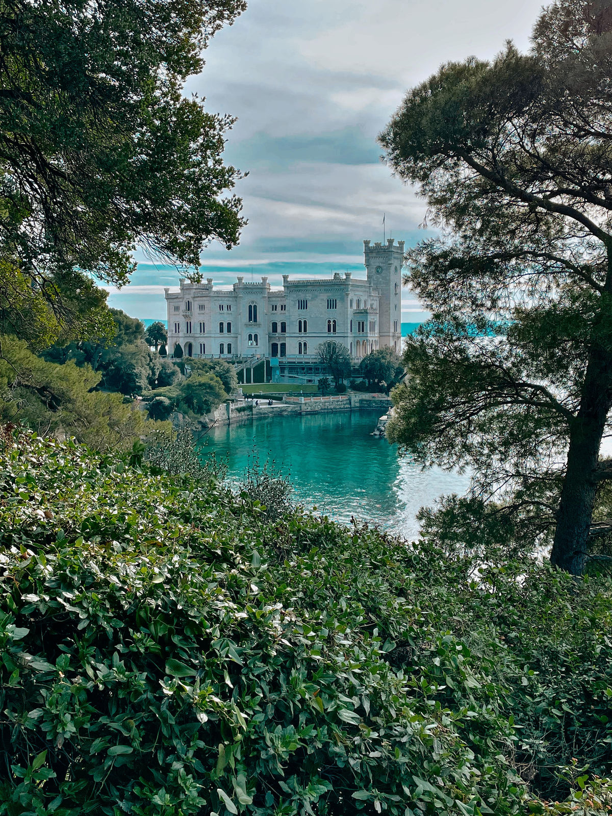 The castle seen from the park
