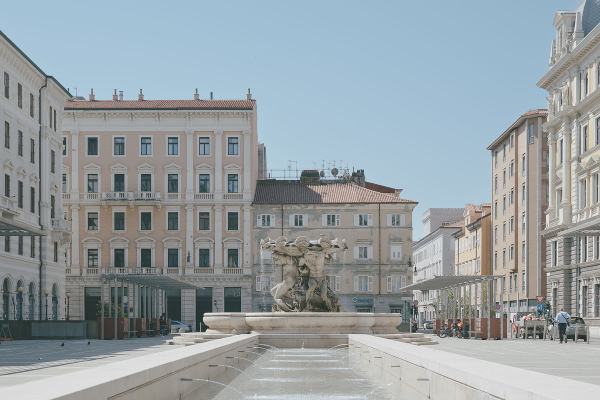 A fountain square in the centre