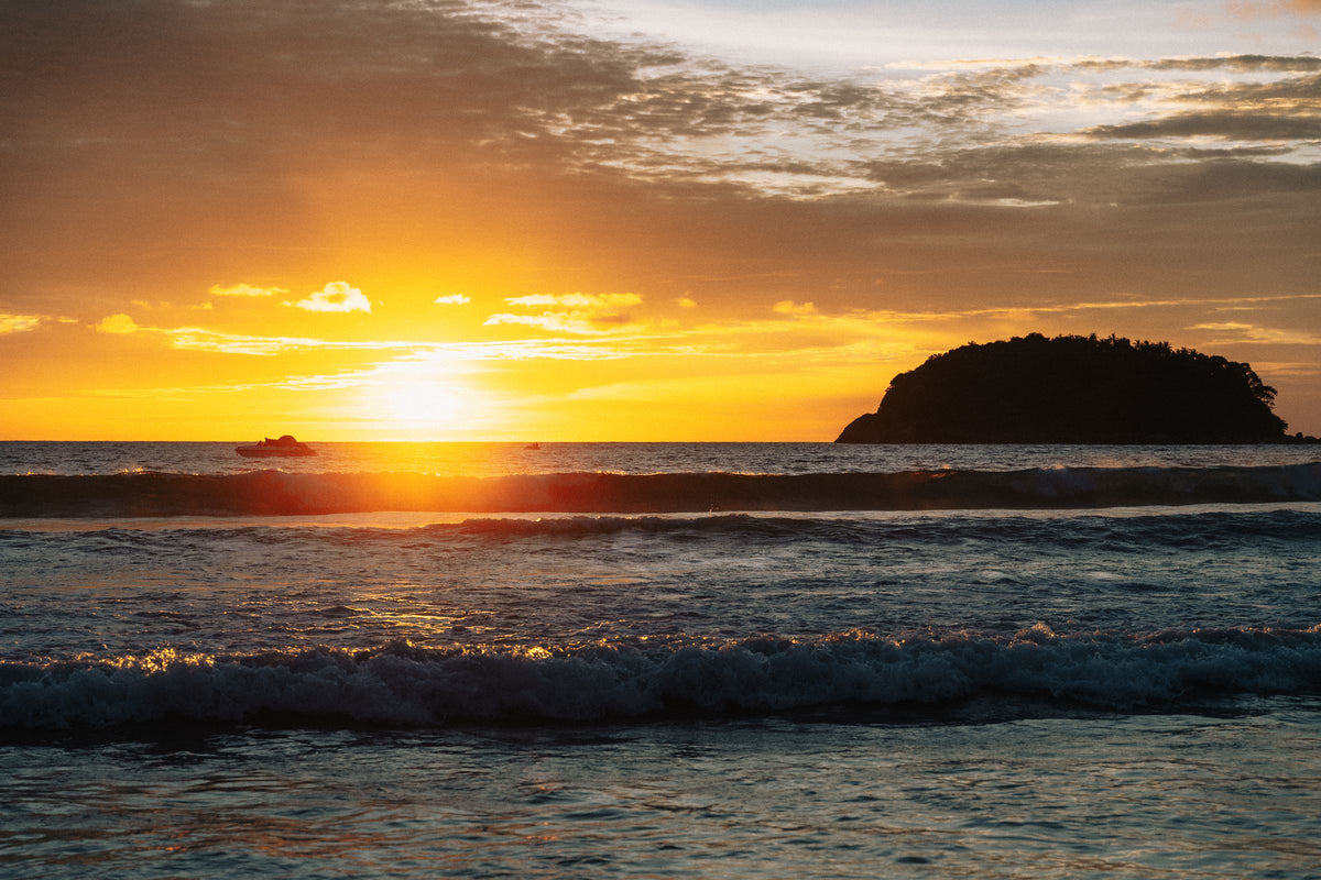 Sunset over Kata Beach with Koh Pu on the horizon