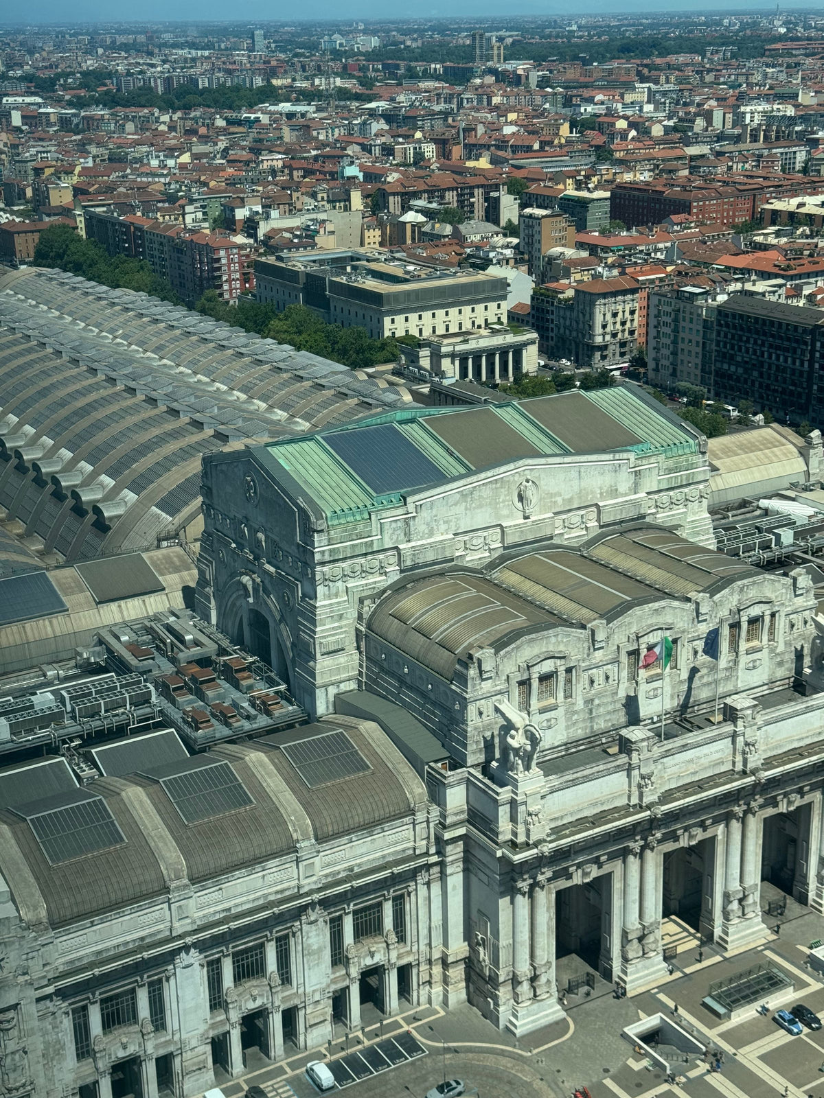 Aerial view of Milano Centrale railway station