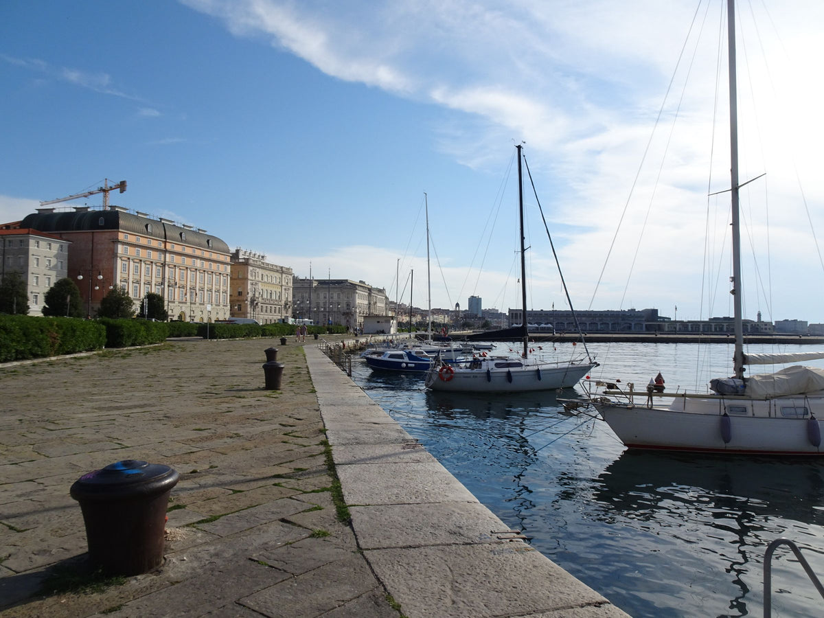 Sailboats moored on the Rive