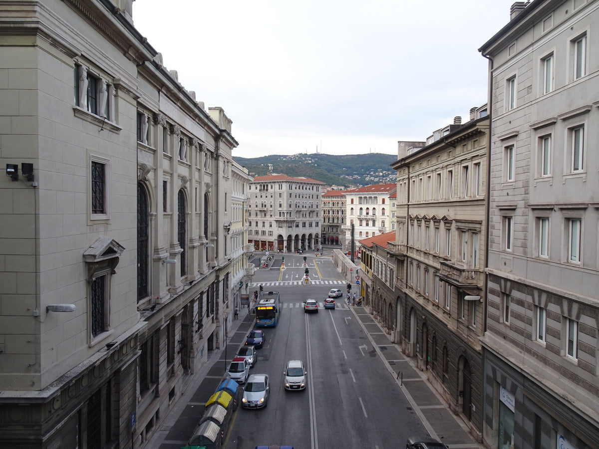 A city-centre street from above
