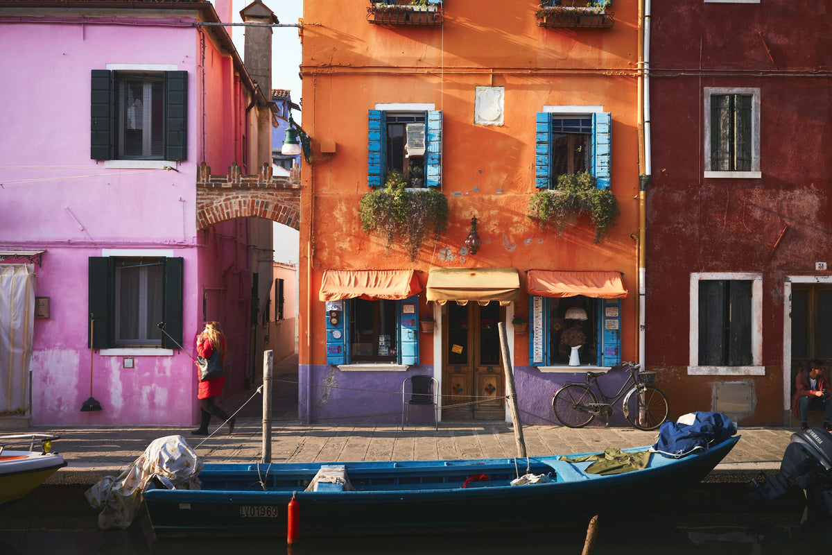 Coloured houses beside a canal on Burano