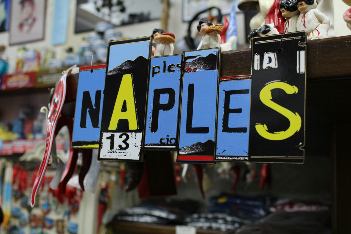 Souvenir letters spelling NAPLES