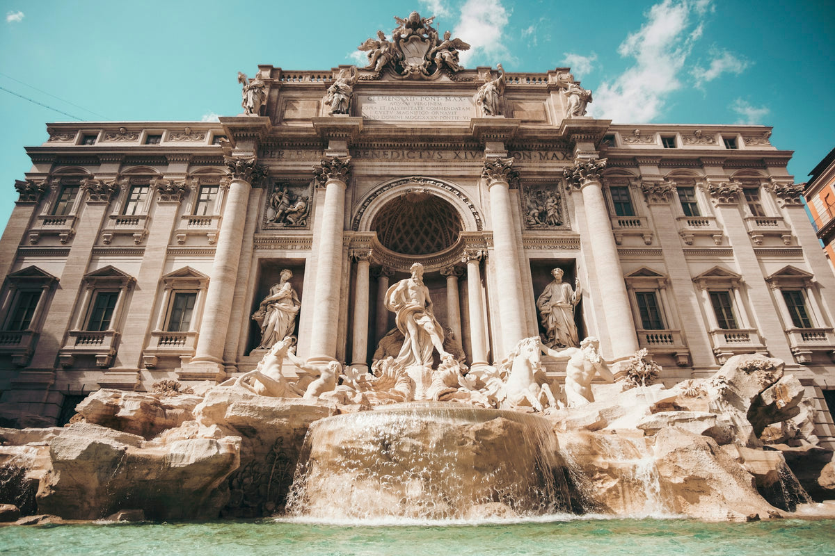 The Trevi Fountain and its baroque sculptures