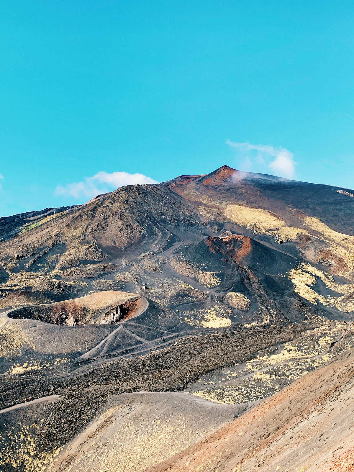 Extinct craters on the flanks of Mount Etna