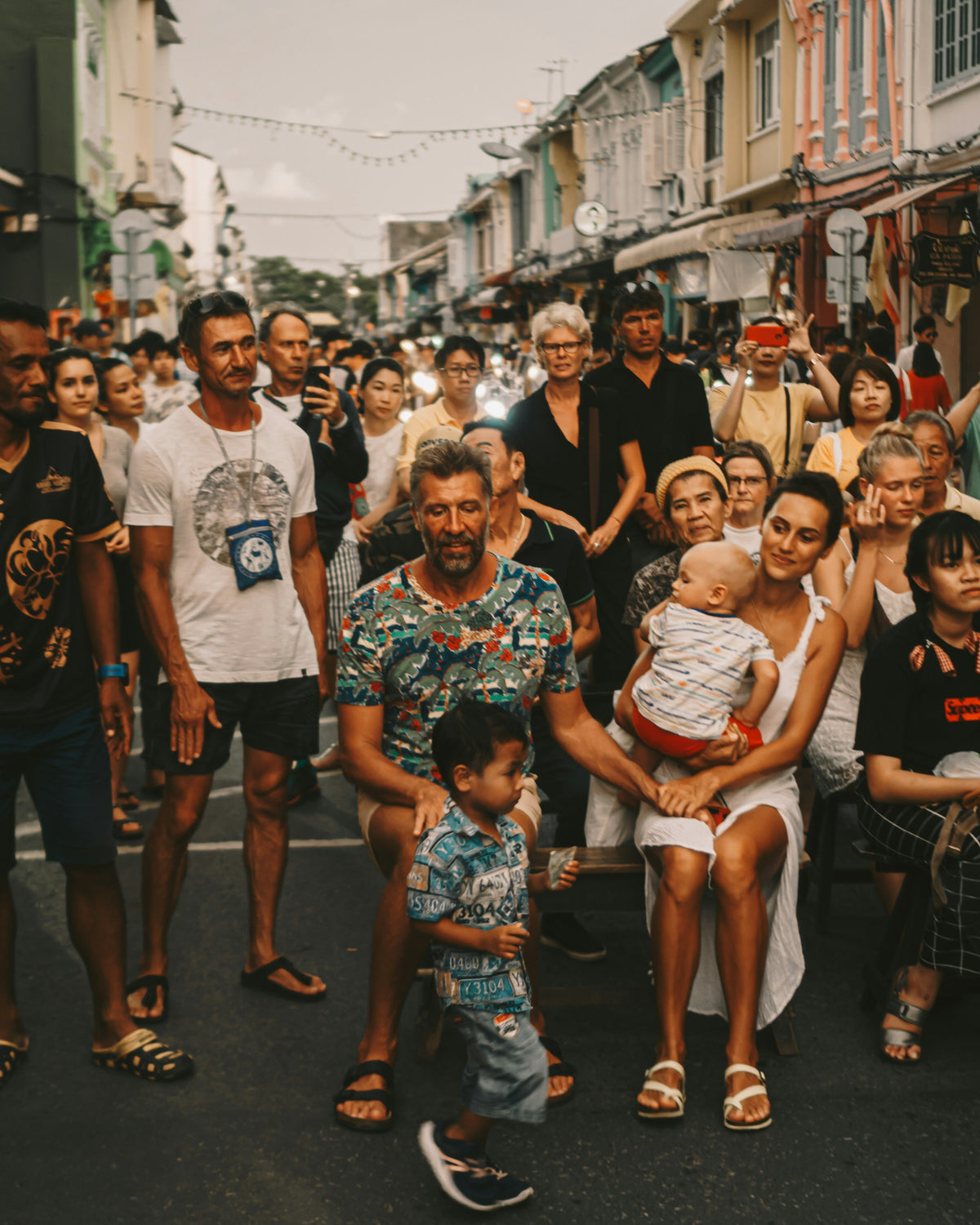 Crowds at the weekend market in Phuket Old Town