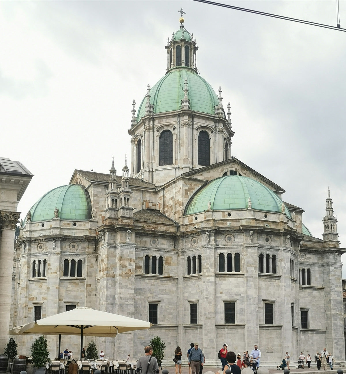 The cathedral's green domes above Piazza del Duomo