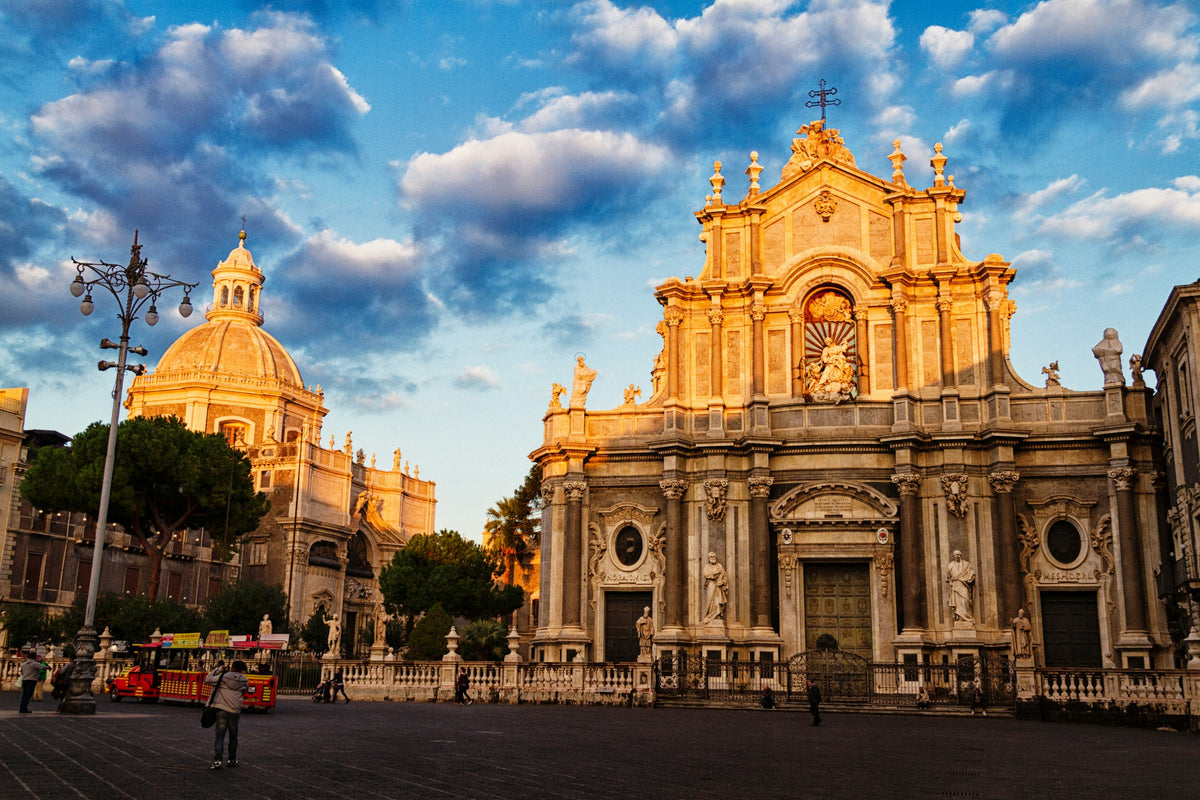 Catania Cathedral glowing in warm afternoon light