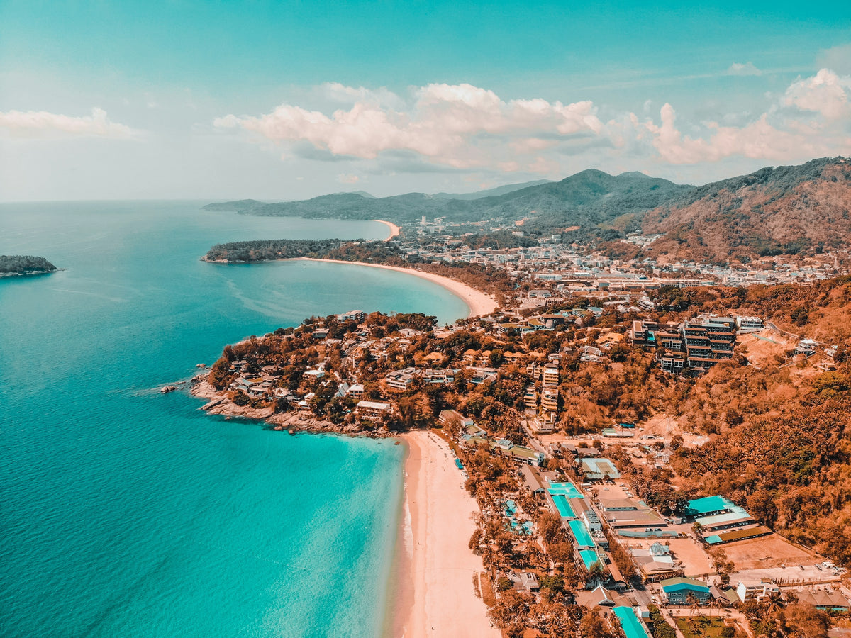 Aerial view over Kata Noi and the west coast