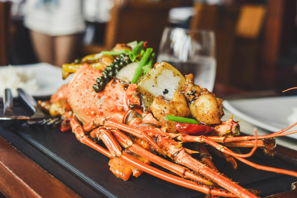 Grilled lobster served in Phuket
