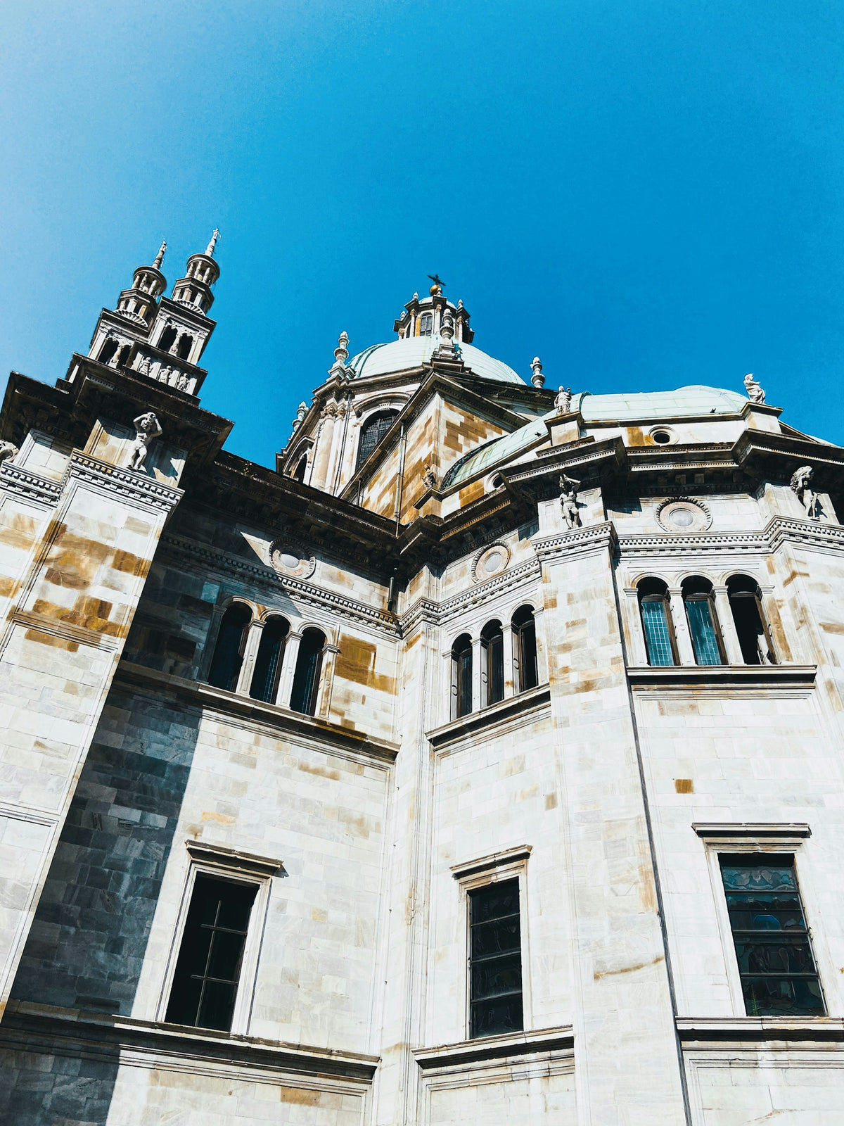 White marble and pinnacles of the cathedral