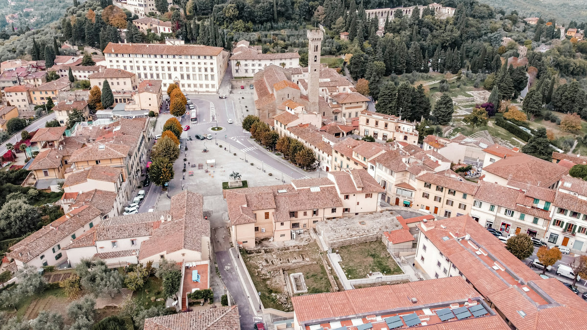 Fiesole's main square, Piazza Mino, from above