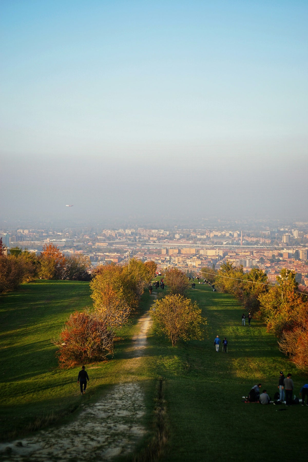 A view of Bologna from the green slopes of Parco del San Pellegrino