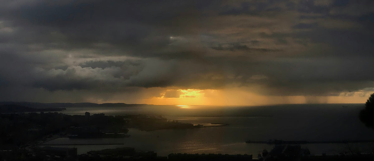A storm breaking over the gulf
