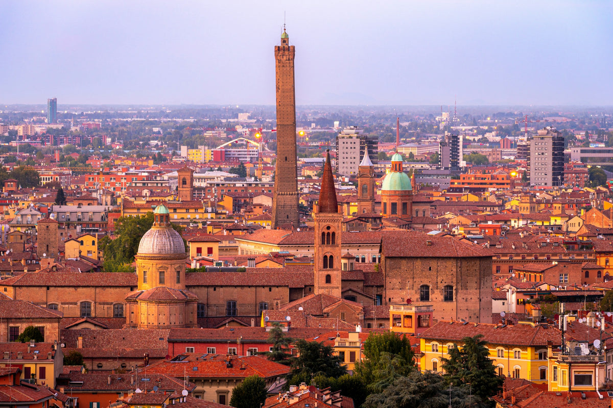 The view over Bologna's towers from the San Michele in Bosco belvedere