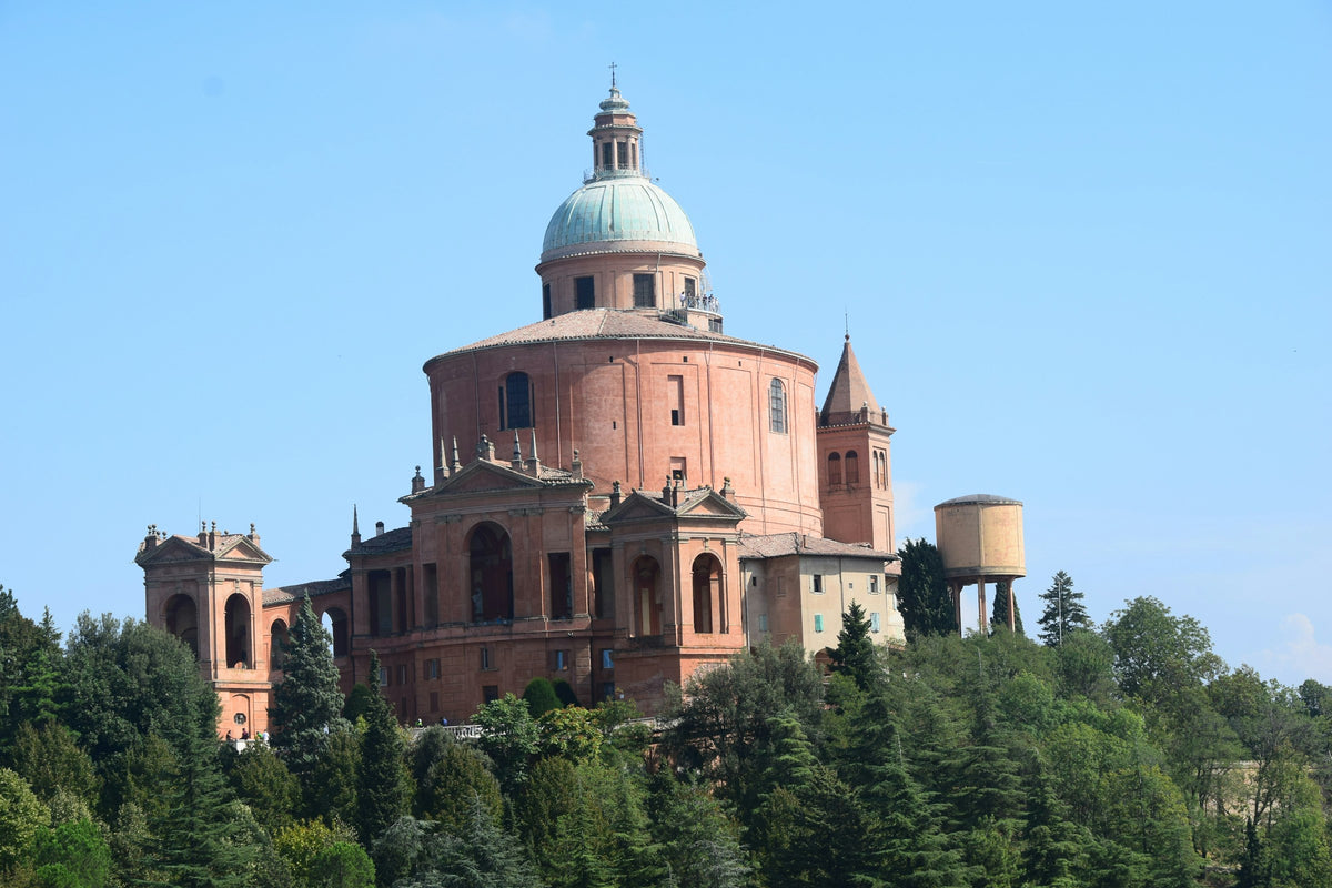 The San Luca Sanctuary on its green hillside