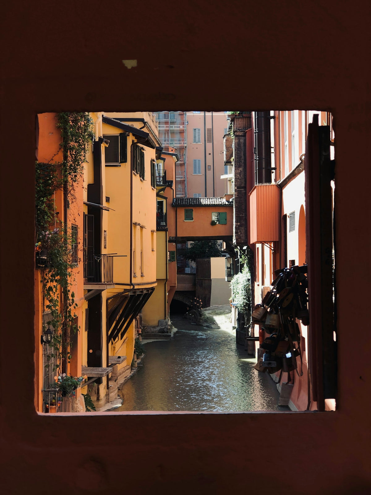 The view through La Finestrella in Bologna