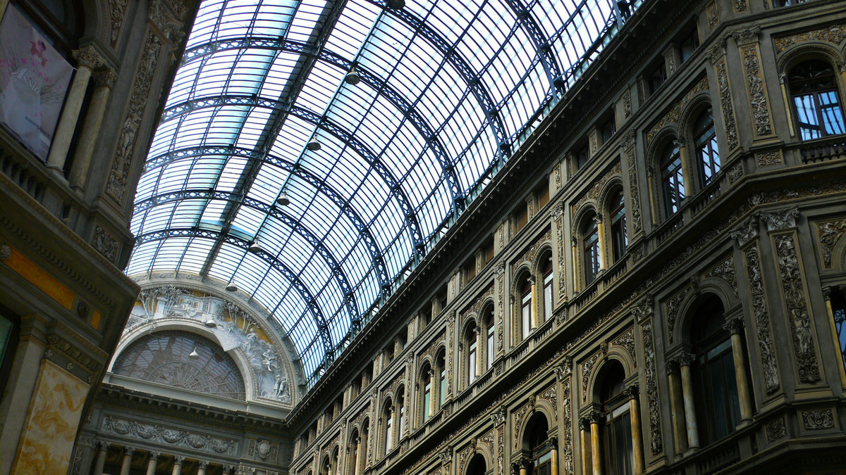 The iron-and-glass roof of Galleria Umberto I