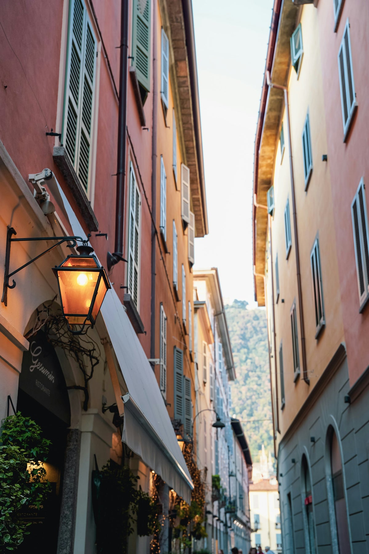 A lantern-lit lane in the old town