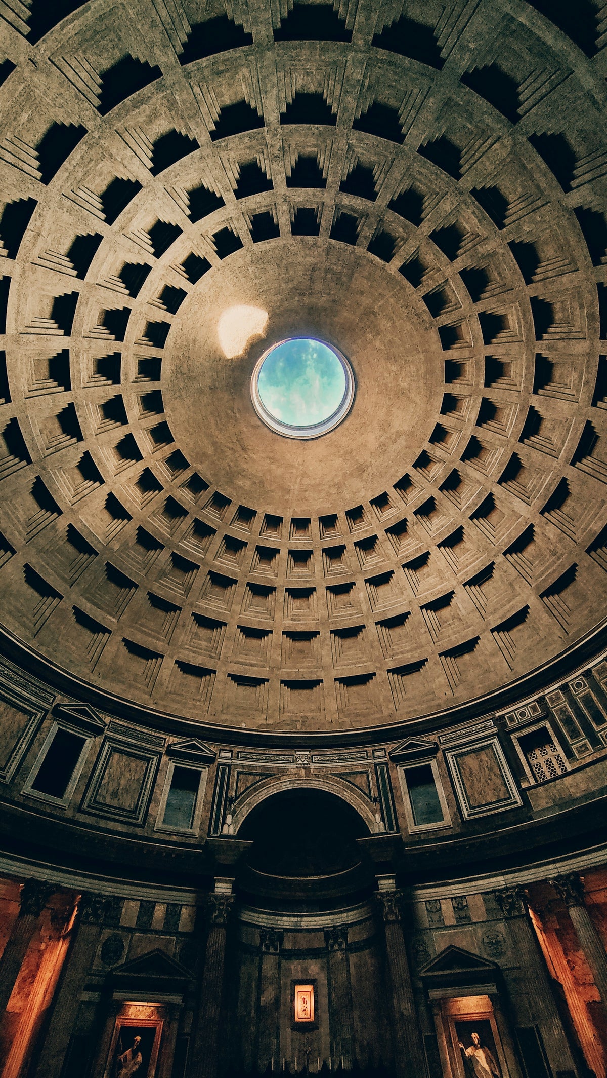 The coffered dome and oculus of the Pantheon