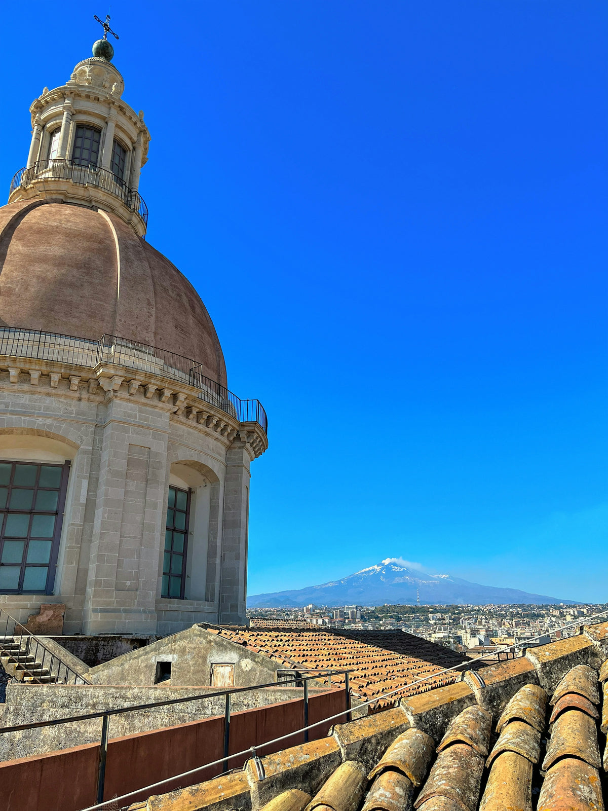 Etna seen from the dome of San Nicolò l'Arena