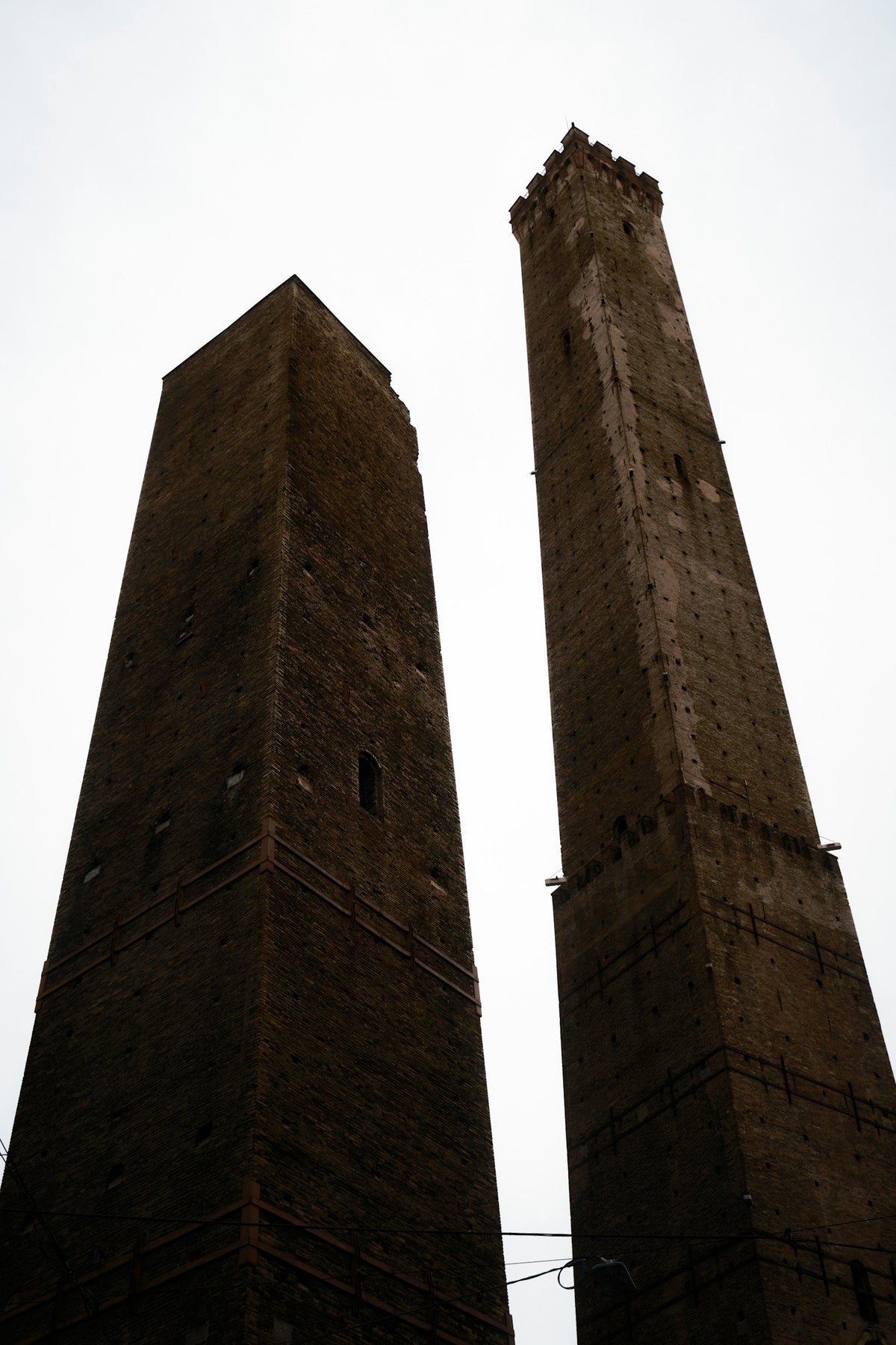 The Garisenda and Asinelli towers side by side