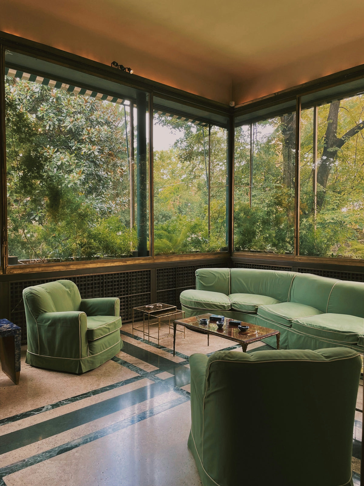 A living room inside Villa Necchi Campiglio