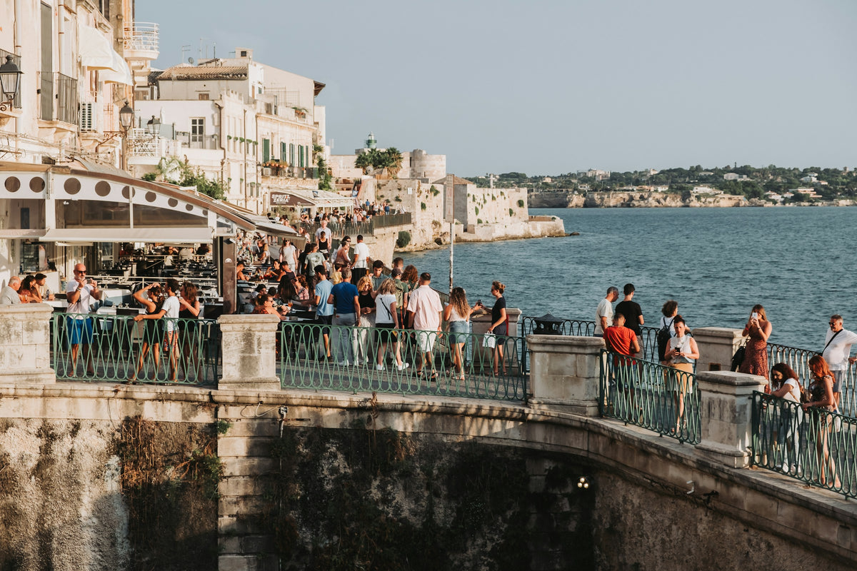 Evening crowds on Ortigia's seafront