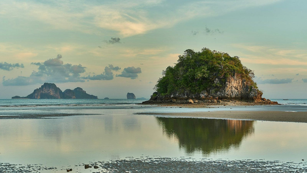Limestone islets off Ao Nang at dusk