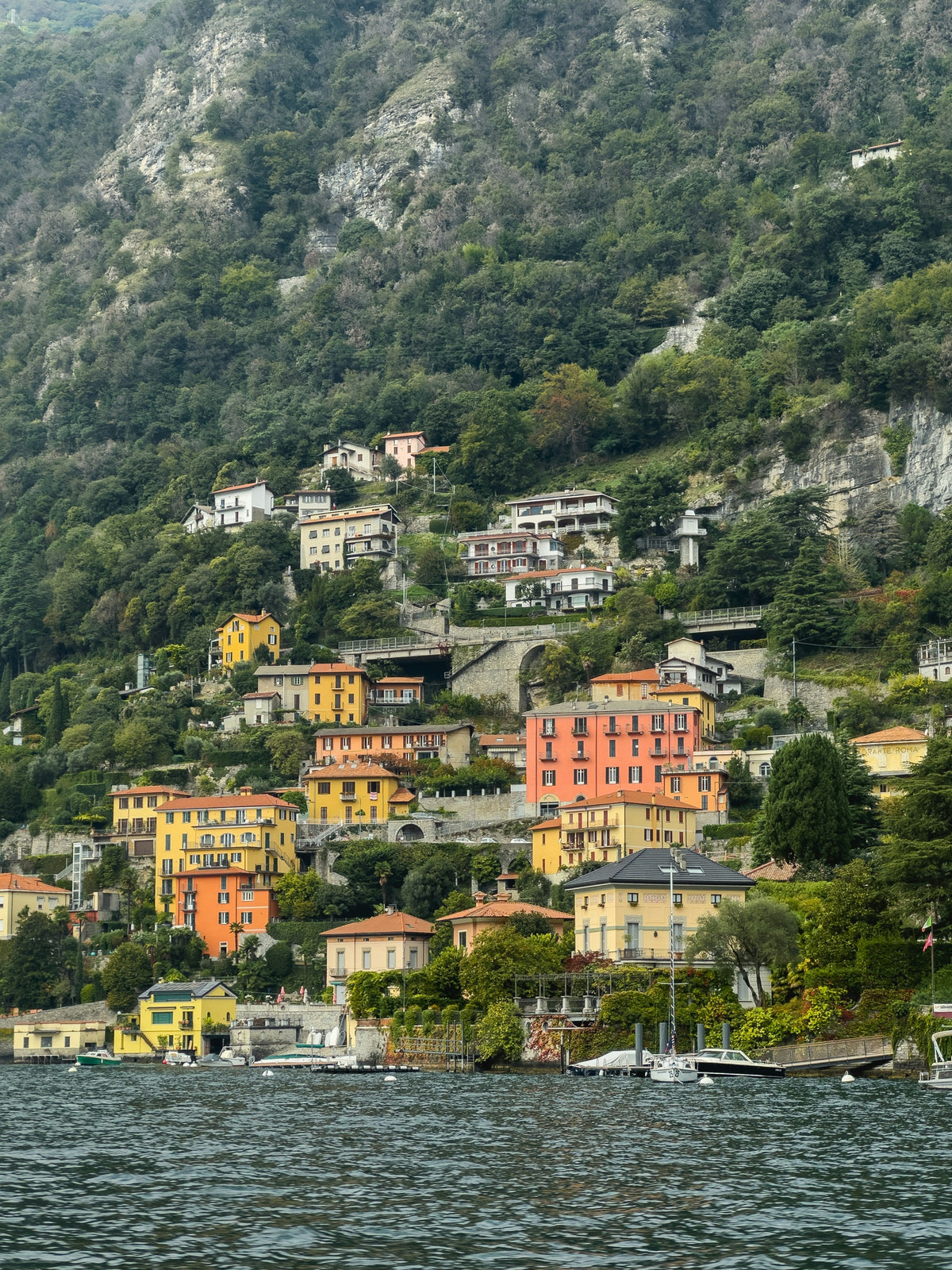 Moltrasio on the mountainside above the lake