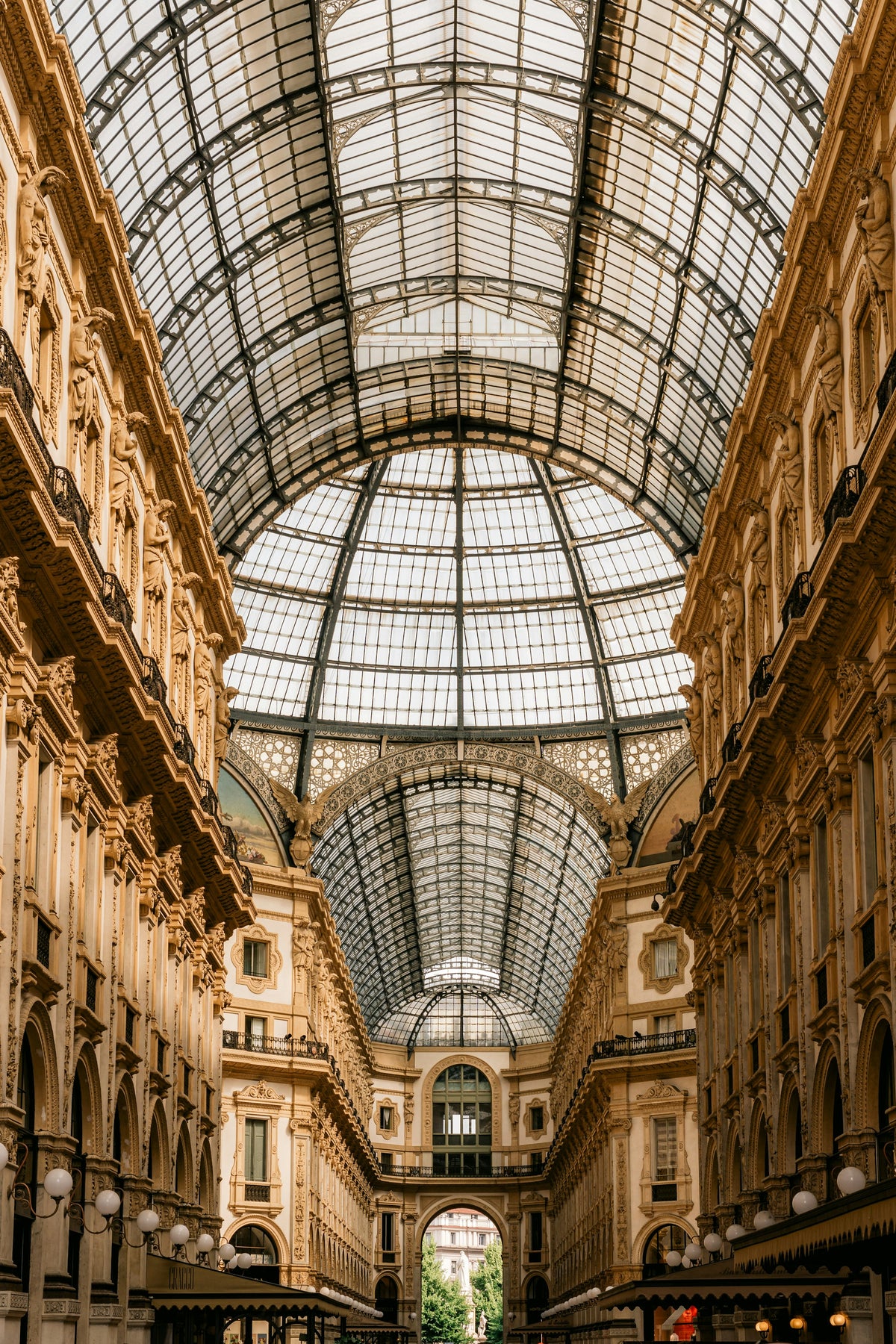The glass-vaulted arcade of Galleria Vittorio Emanuele II