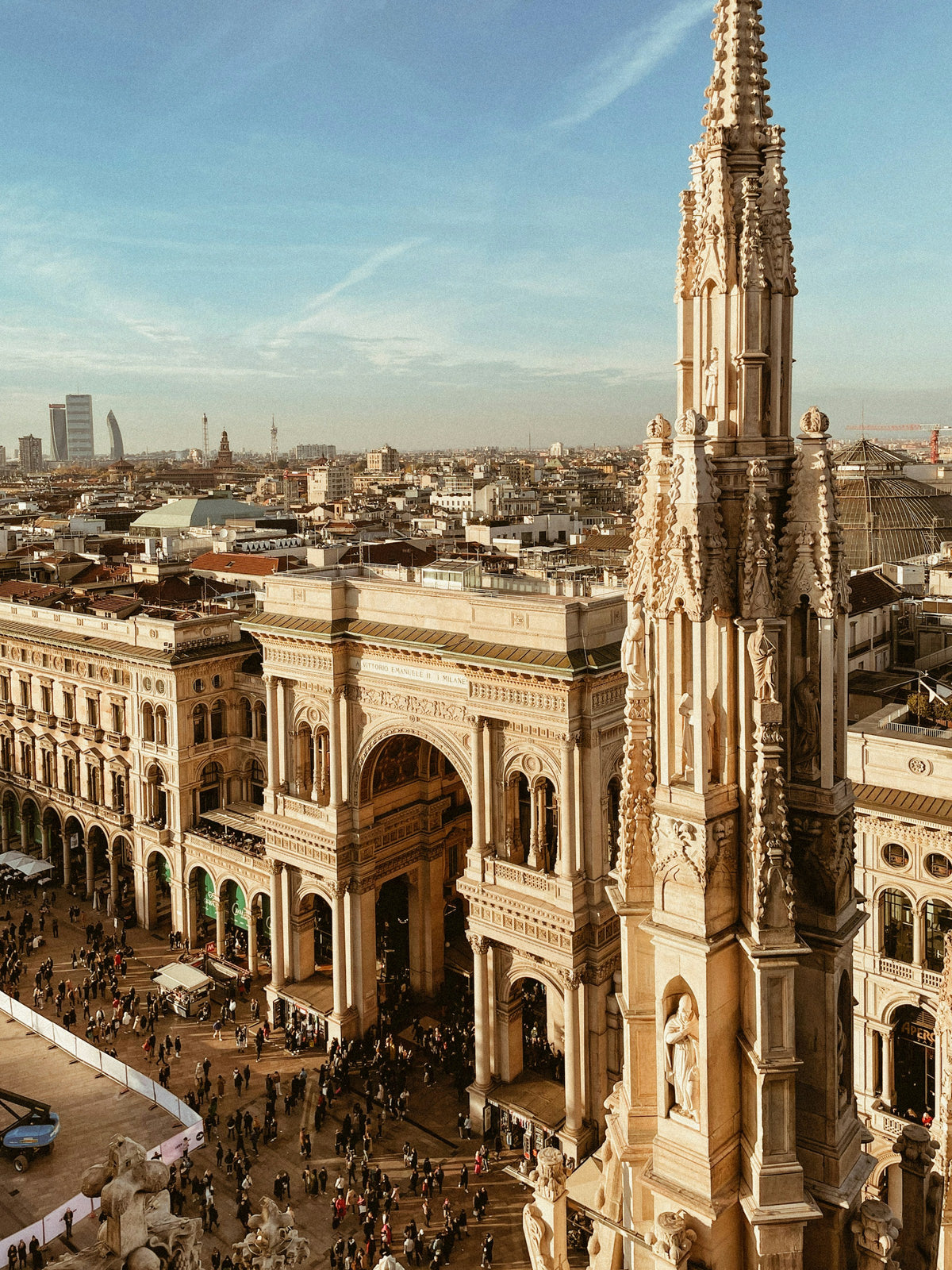Galleria Vittorio Emanuele II seen from the Duomo rooftop