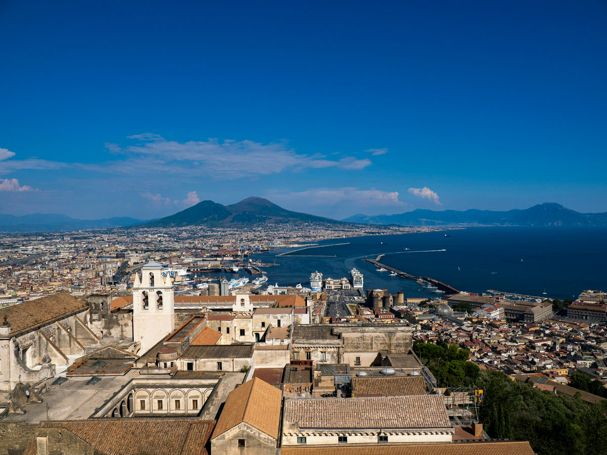 The Certosa di San Martino on the Vomero hill, with the port and Vesuvius