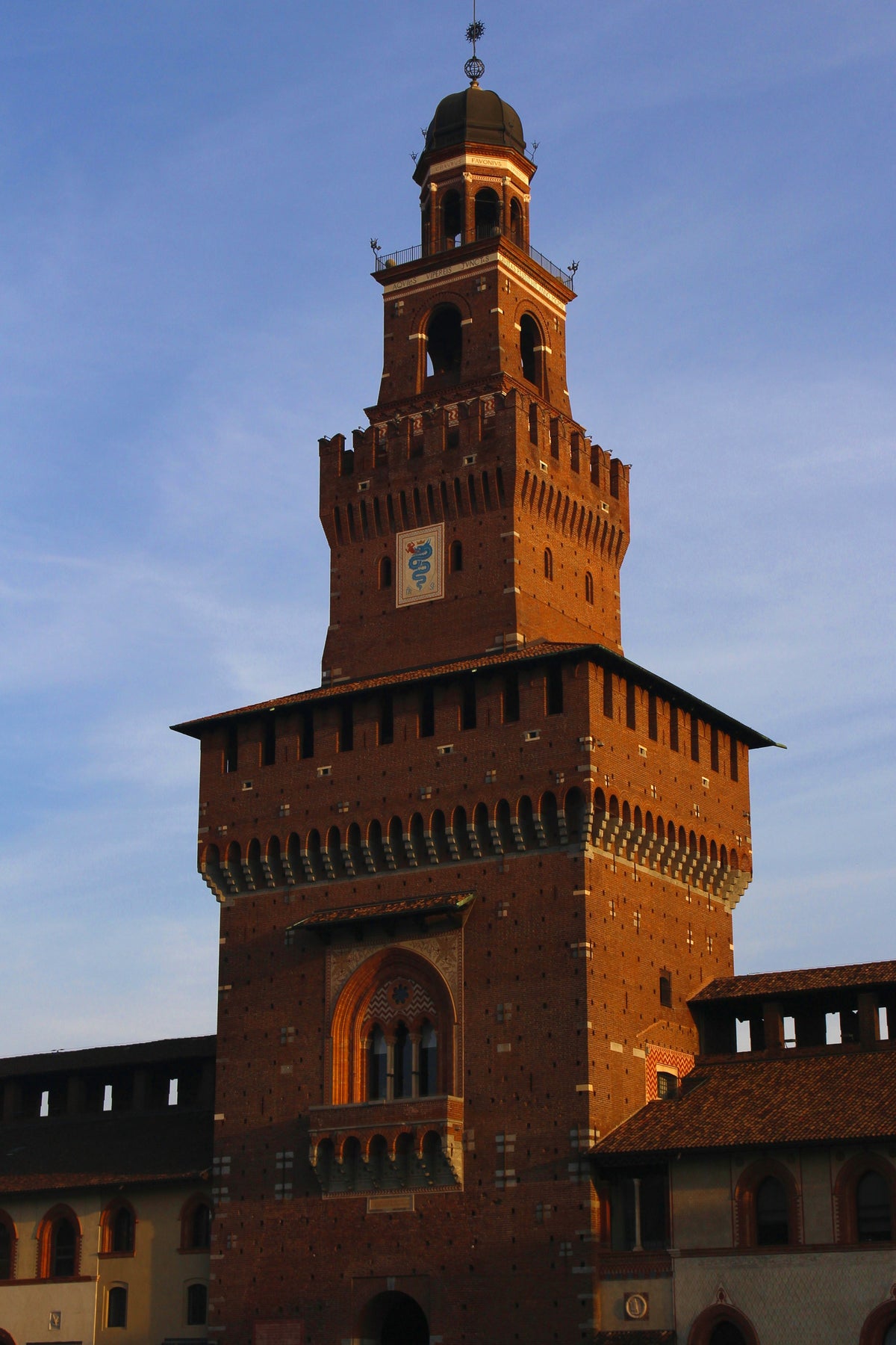 The Filarete clock tower of Castello Sforzesco