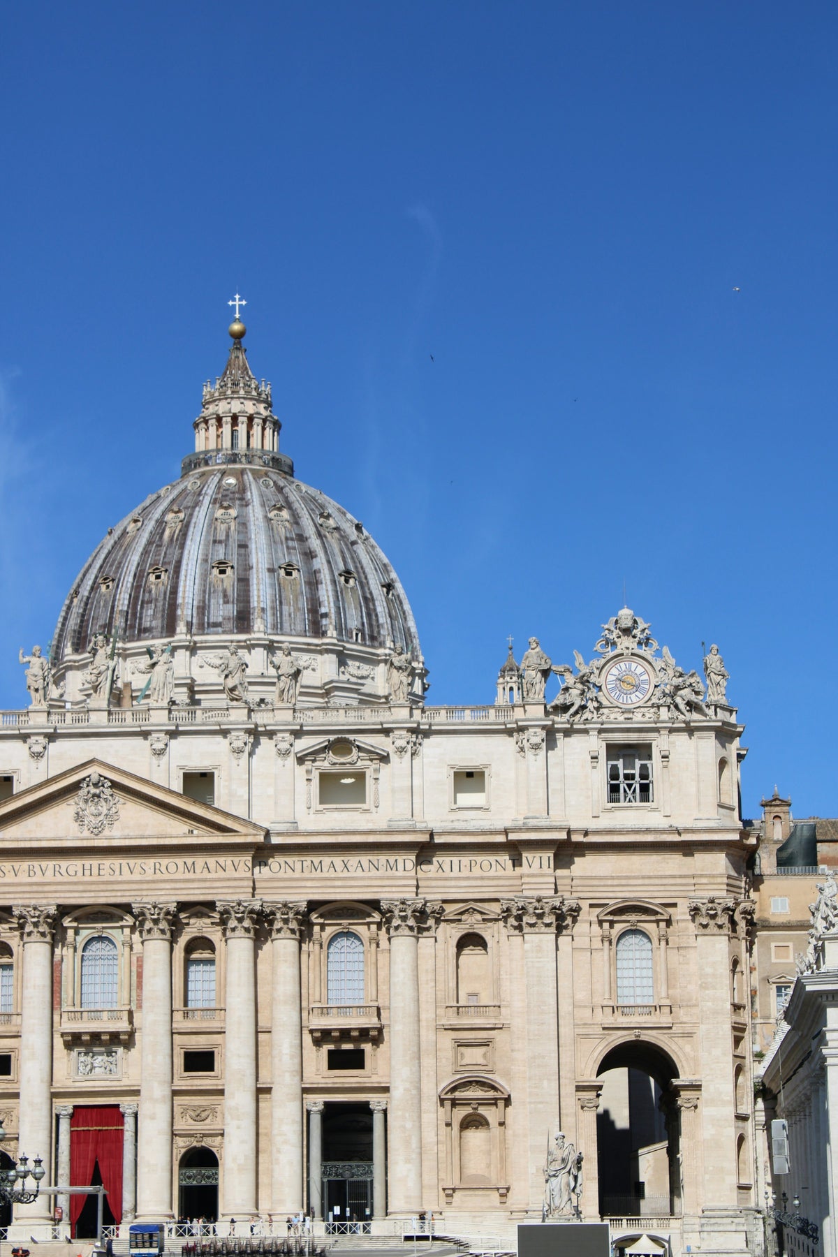 The facade and dome of St Peter's Basilica