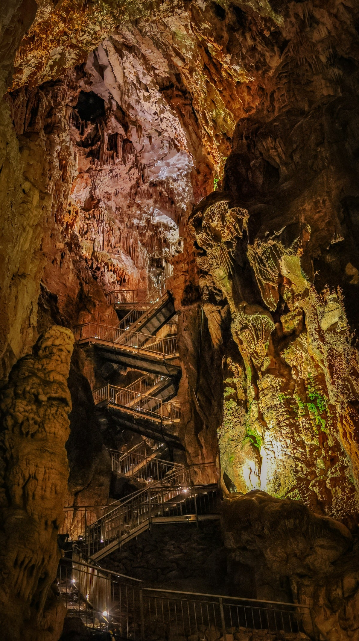 The staircases of the Grotta Gigante