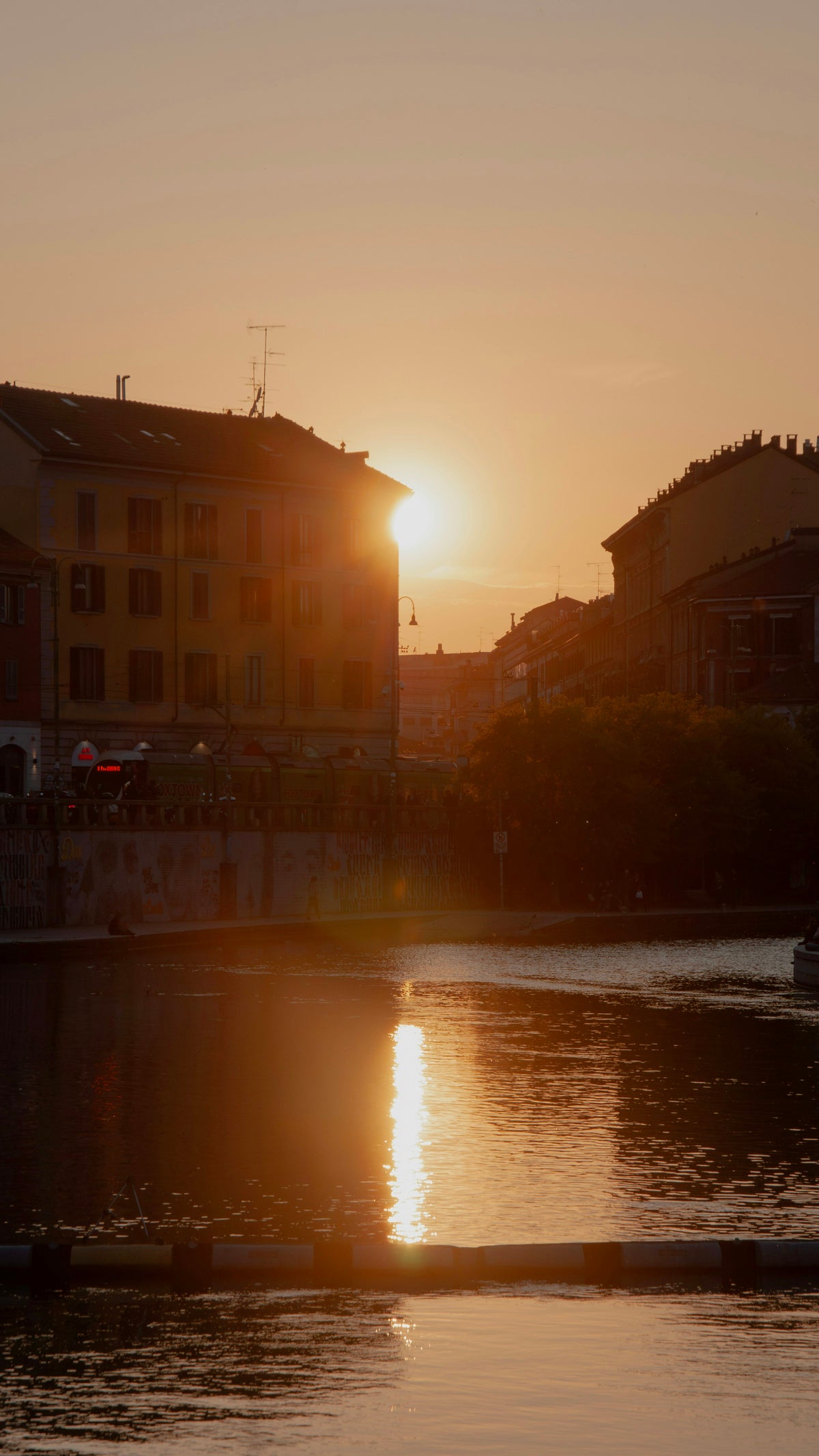 Sunset over the Darsena dei Navigli