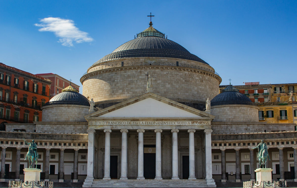 The neoclassical portico and dome of San Francesco di Paola