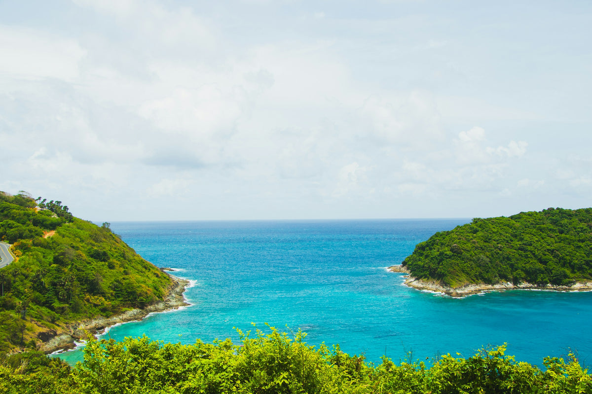 Turquoise bay and island seen from Windmill Viewpoint