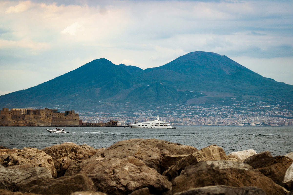 Vesuvius rising over the Bay of Naples and Castel dell'Ovo