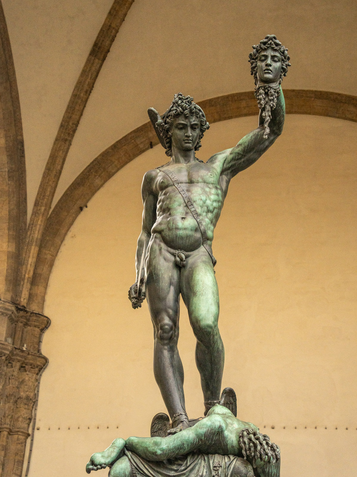 Cellini's Perseus with the Head of Medusa in the Loggia dei Lanzi